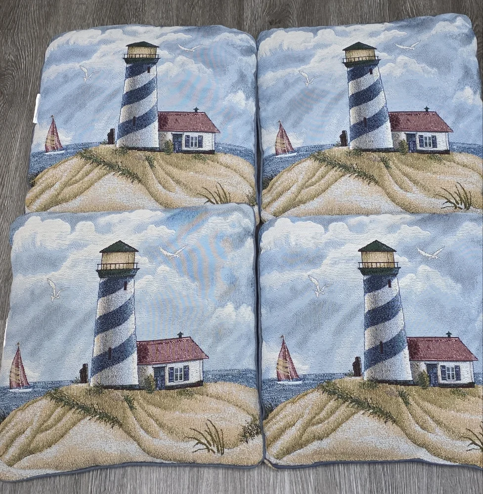 VTG Lighthouse Themed Throw Pillows sets - Picture 2 of 6